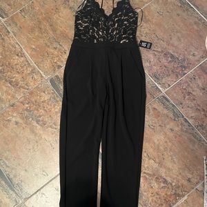 Express black and nude lace one piece jumpsuit